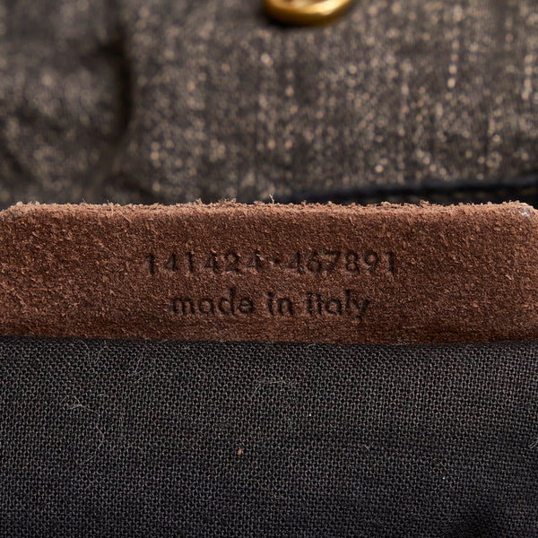 サンローラン リヴゴーシュ ハンドバッグ ショルダーバッグ 2way 141424 ブラック ブラウン デニム スウェード レディース SAINT LAURENT 【中古】