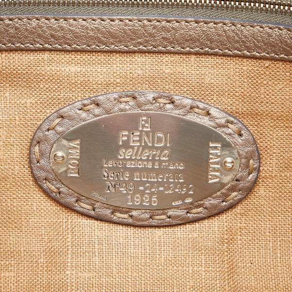 フェンディ セレリア ハンドバッグ 8BR457 メタリックベージュ ゴールド レザー レディース FENDI 【中古】