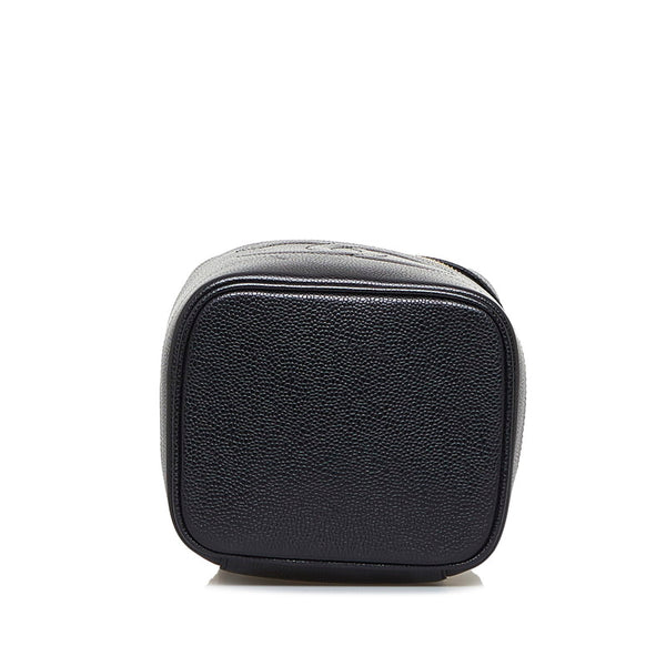 シャネル デカココ ココマーク ハンドバッグ バニティバッグ ブラック キャビアスキン レディース CHANEL 【中古】