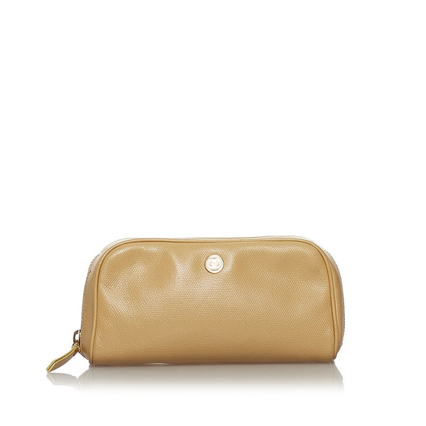 シャネル ココマーク ベージュ レザー ポーチ レディース CHANEL 【中古】