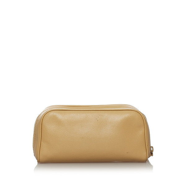 シャネル ココマーク ベージュ レザー ポーチ レディース CHANEL 【中古】