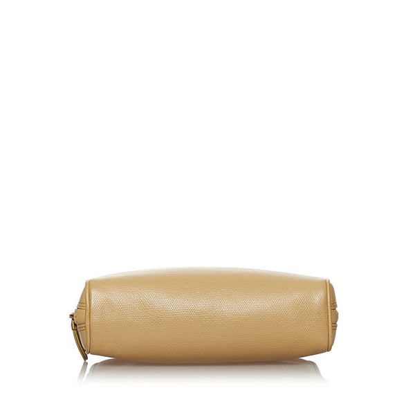 シャネル ココマーク ベージュ レザー ポーチ レディース CHANEL 【中古】