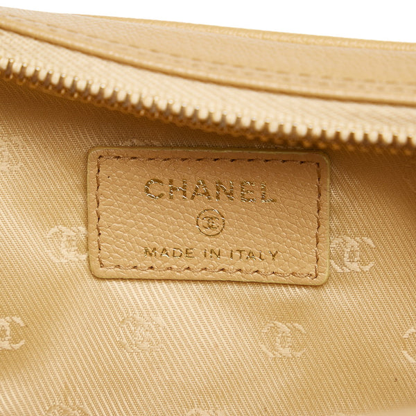 シャネル ココマーク ベージュ レザー ポーチ レディース CHANEL 【中古】