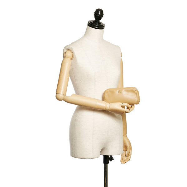 シャネル ココマーク ベージュ レザー ポーチ レディース CHANEL 【中古】