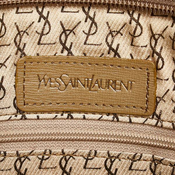 サンローラン クラッチバッグ ベージュ グレー PVC レザー レディース SAINT LAURENT 【中古】