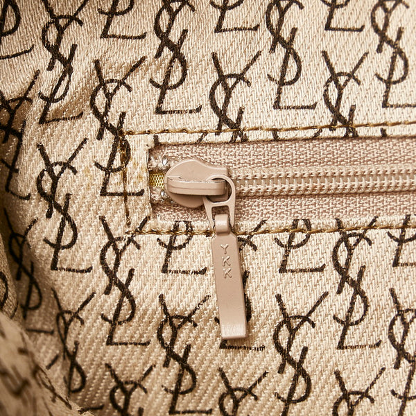 サンローラン クラッチバッグ ベージュ グレー PVC レザー レディース SAINT LAURENT 【中古】