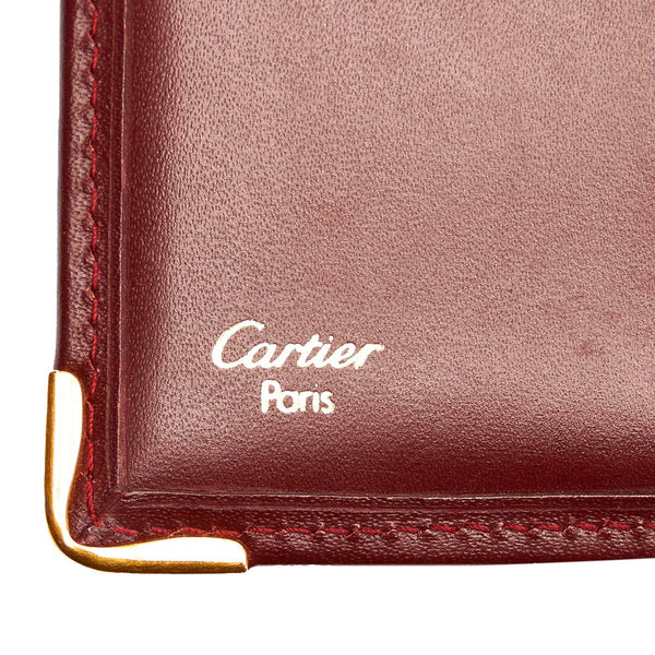 カルティエ マスト 長財布 ボルドー ワインレッド レザー レディース CARTIER 【中古】