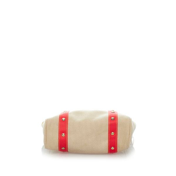 ルイ ヴィトン アンティグア カバMM トートバッグ M40035 ベージュ レッド  キャンバス レディース LOUIS VUITTON 【中古】