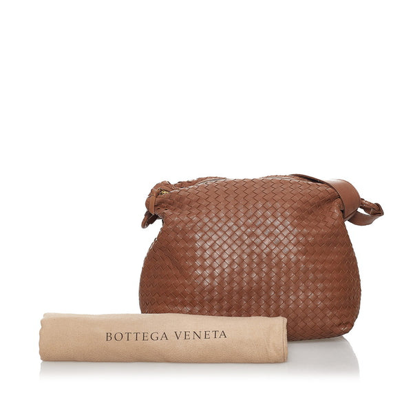 ボッテガヴェネタ イントレチャート ハンドバッグ ショルダーバッグ 2WAY ブラウン レザー レディース BOTTEGAVENETA 【中古】