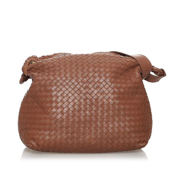 ボッテガヴェネタ イントレチャート ハンドバッグ ショルダーバッグ 2WAY ブラウン レザー レディース BOTTEGAVENETA 【中古】