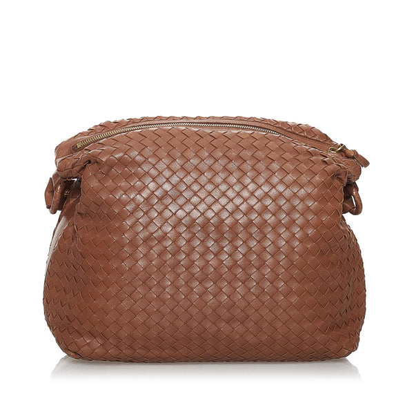 ボッテガヴェネタ イントレチャート ハンドバッグ ショルダーバッグ 2WAY ブラウン レザー レディース BOTTEGAVENETA 【中古】