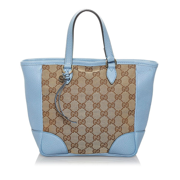 グッチ ブリー GGキャンバス ハンドバッグ ショルダーバッグ 2WAY 449241 ライトブルー ベージュ キャンバス レザー レディース GUCCI 【中古】