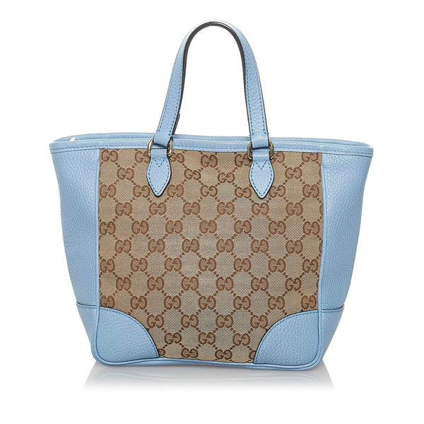 グッチ ブリー GGキャンバス ハンドバッグ ショルダーバッグ 2WAY 449241 ライトブルー ベージュ キャンバス レザー レディース GUCCI 【中古】