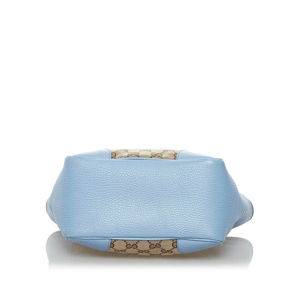 グッチ ブリー GGキャンバス ハンドバッグ ショルダーバッグ 2WAY 449241 ライトブルー ベージュ キャンバス レザー レディース GUCCI 【中古】