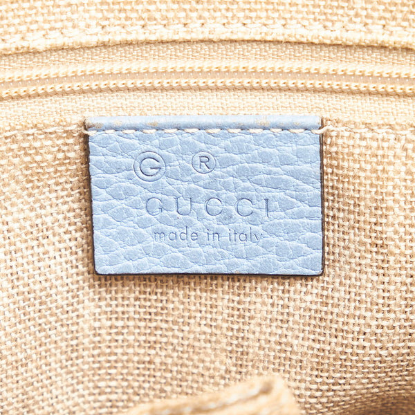 グッチ ブリー GGキャンバス ハンドバッグ ショルダーバッグ 2WAY 449241 ライトブルー ベージュ キャンバス レザー レディース GUCCI 【中古】