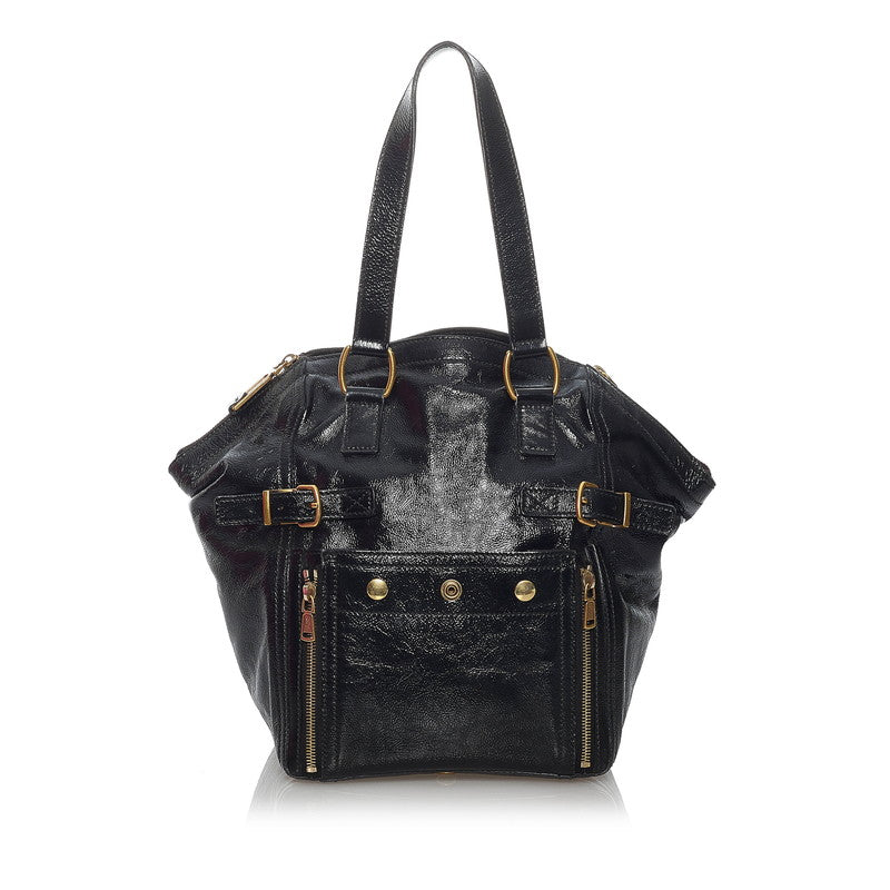 サンローラン ダウンタウン トートバッグ ブラック パテントレザー レディース SAINT LAURENT 【中古】