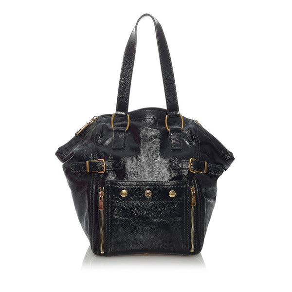 サンローラン ダウンタウン トートバッグ ブラック パテントレザー レディース SAINT LAURENT 【中古】