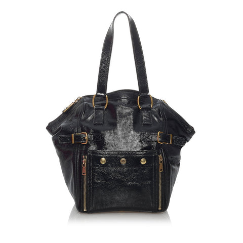 サンローラン ダウンタウン トートバッグ ブラック パテントレザー レディース SAINT LAURENT 【中古】