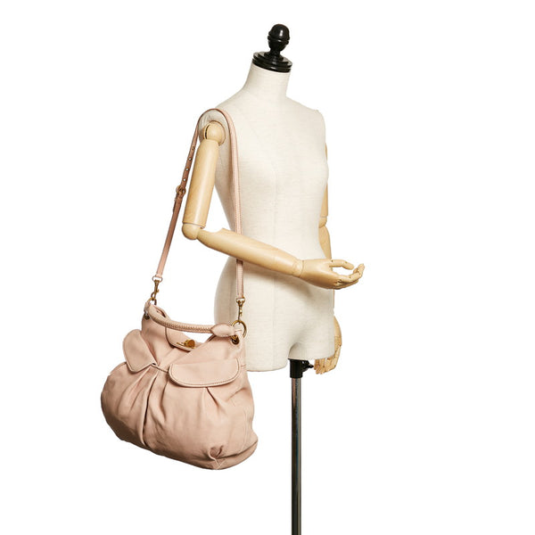 ミュウミュウ ハンドバッグ ショルダーバッグ 2way ライトピンク レザー レディース MIUMIU 【中古】