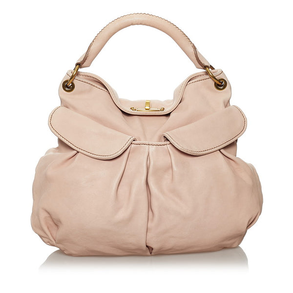 ミュウミュウ ハンドバッグ ショルダーバッグ 2way ライトピンク レザー レディース MIUMIU 【中古】