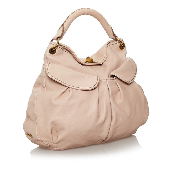 ミュウミュウ ハンドバッグ ショルダーバッグ 2way ライトピンク レザー レディース MIUMIU 【中古】