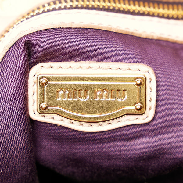 ミュウミュウ ハンドバッグ ショルダーバッグ 2way ライトピンク レザー レディース MIUMIU 【中古】
