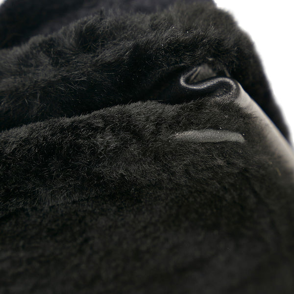 シャネル ココマーク チェーン ウォレット ミニショルダーバッグ ブラック ラビットファー レディース CHANEL 【中古】