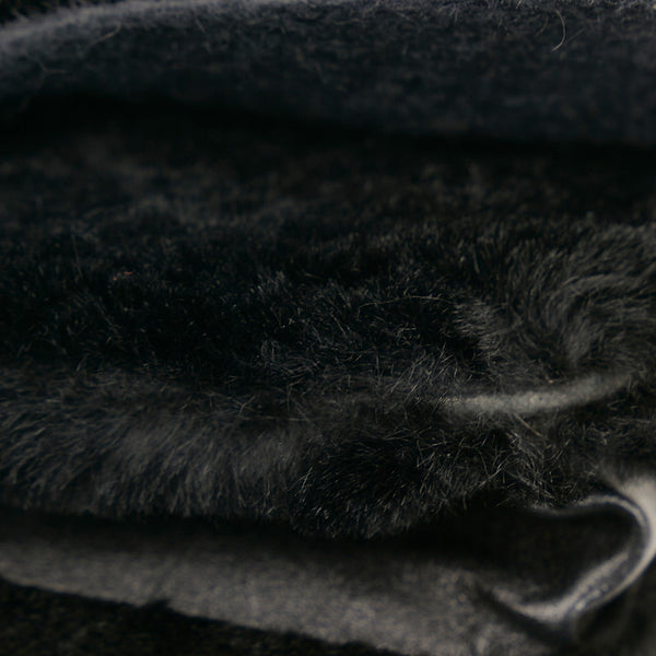 シャネル ココマーク チェーン ウォレット ミニショルダーバッグ ブラック ラビットファー レディース CHANEL 【中古】