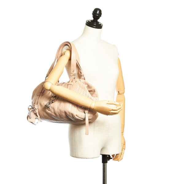 クロエ トートバッグ ピンク ベージュ レザー レディース Chloe 【中古】