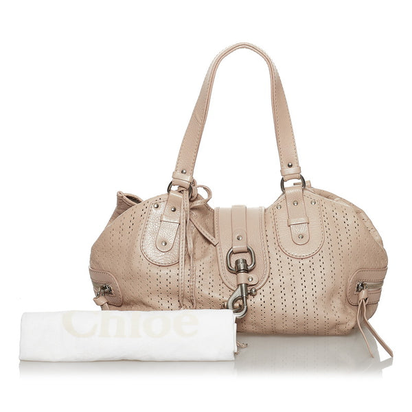 クロエ トートバッグ ピンク ベージュ レザー レディース Chloe 【中古】