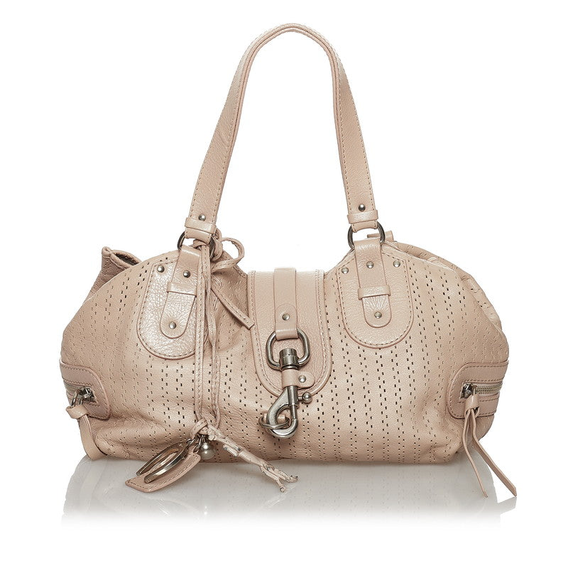 クロエ トートバッグ ピンク ベージュ レザー レディース Chloe 【中古】