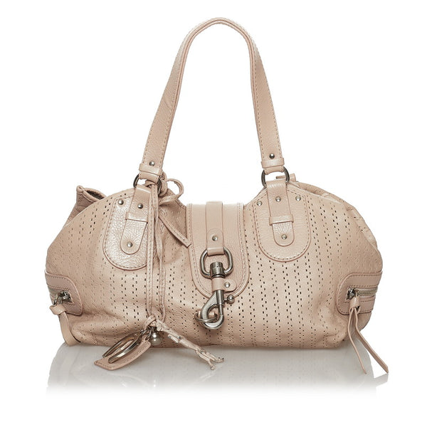 クロエ トートバッグ ピンク ベージュ レザー レディース Chloe 【中古】