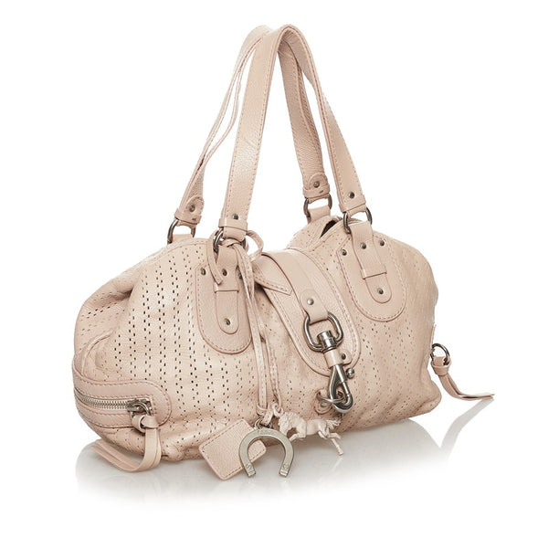 クロエ トートバッグ ピンク ベージュ レザー レディース Chloe 【中古】