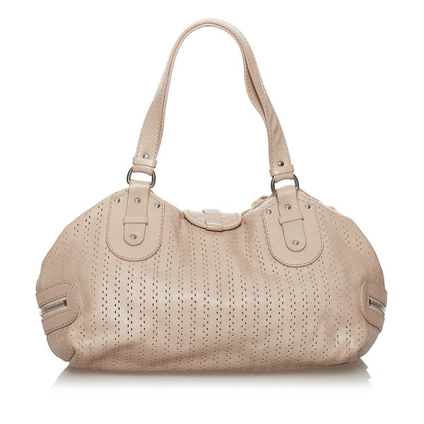 クロエ トートバッグ ピンク ベージュ レザー レディース Chloe 【中古】