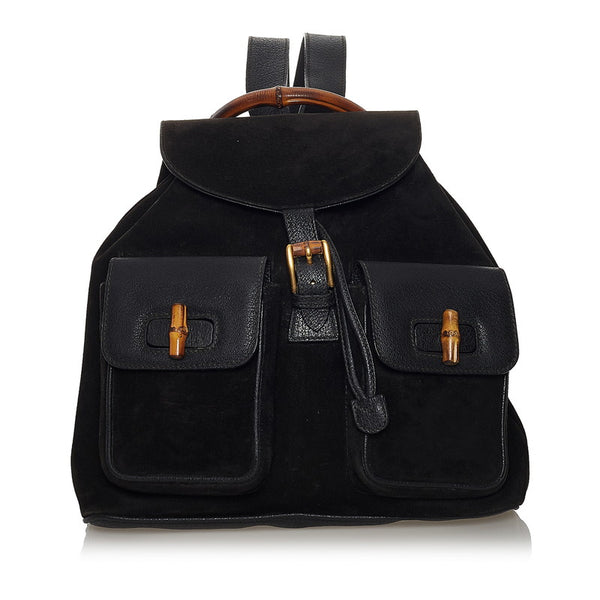 グッチ バンブー リュック バックパック 003 2058 ブラック スウェード レザー レディース GUCCI 【中古】