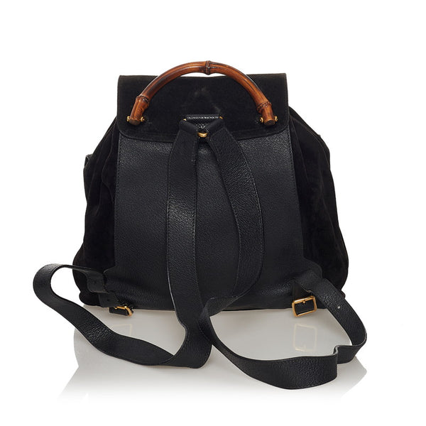 グッチ バンブー リュック バックパック 003 2058 ブラック スウェード レザー レディース GUCCI 【中古】