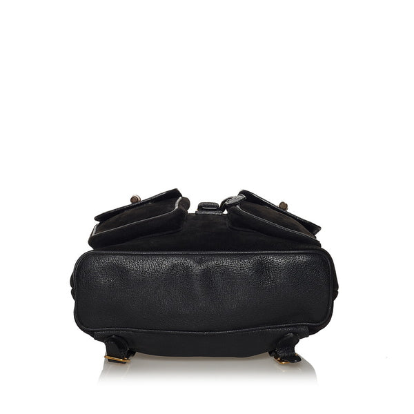 グッチ バンブー リュック バックパック 003 2058 ブラック スウェード レザー レディース GUCCI 【中古】