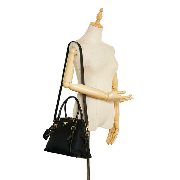 プラダ ハンドバッグ ショルダーバッグ 2WAY ブラック ナイロン サフィアーノ レディース PRADA 【中古】