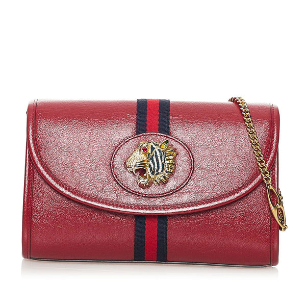 グッチ ラジャ チェーン ショルダーバッグ 570145 レッド レザー レディース GUCCI 【中古】