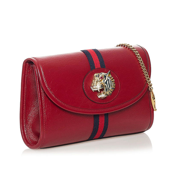 グッチ ラジャ チェーン ショルダーバッグ 570145 レッド レザー レディース GUCCI 【中古】