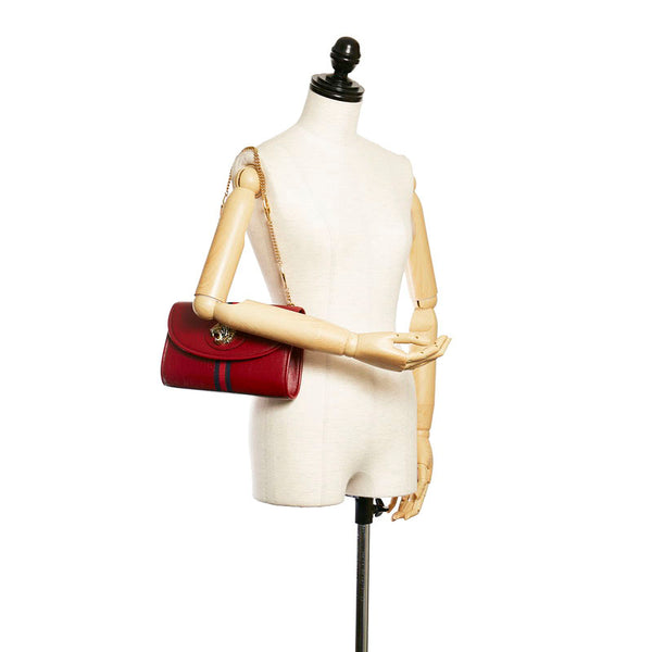 グッチ ラジャ チェーン ショルダーバッグ 570145 レッド レザー レディース GUCCI 【中古】