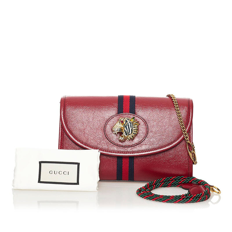 グッチ ラジャ チェーン ショルダーバッグ 570145 レッド レザー レディース GUCCI 【中古】