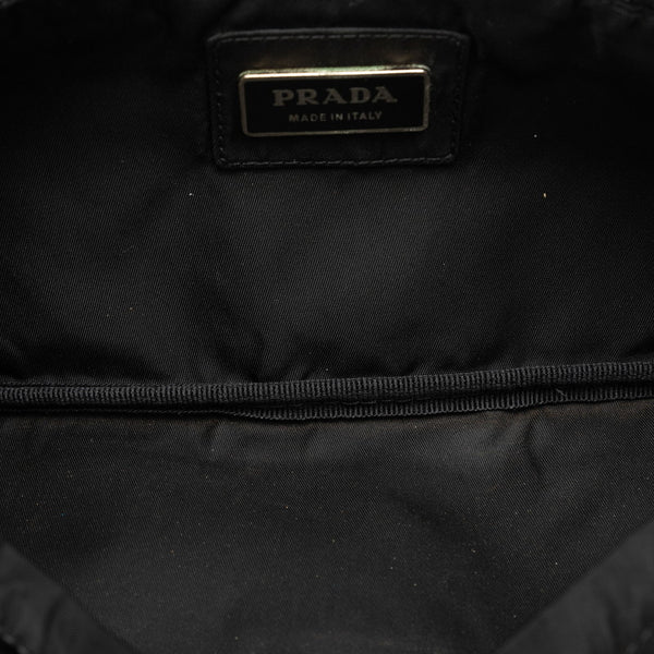 プラダ 三角ロゴプレート ウエストバッグ ボディバッグ ブラック ナイロン レディース PRADA 【中古】