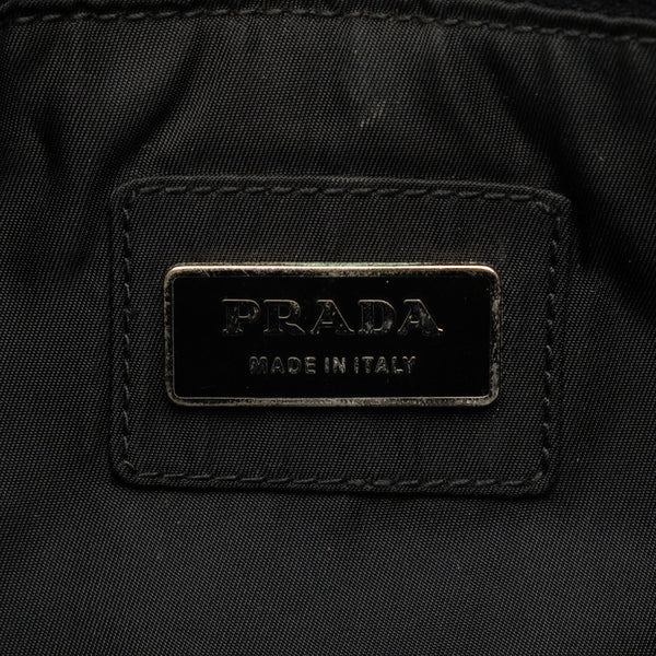 プラダ 三角ロゴプレート ウエストバッグ ボディバッグ ブラック ナイロン レディース PRADA 【中古】