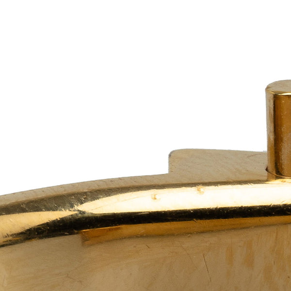 エルメス ロケ 白馬 七宝焼 バングル 腕時計 LO1.201 クオーツ ゴールド文字盤 メッキ レディース HERMES 【中古】