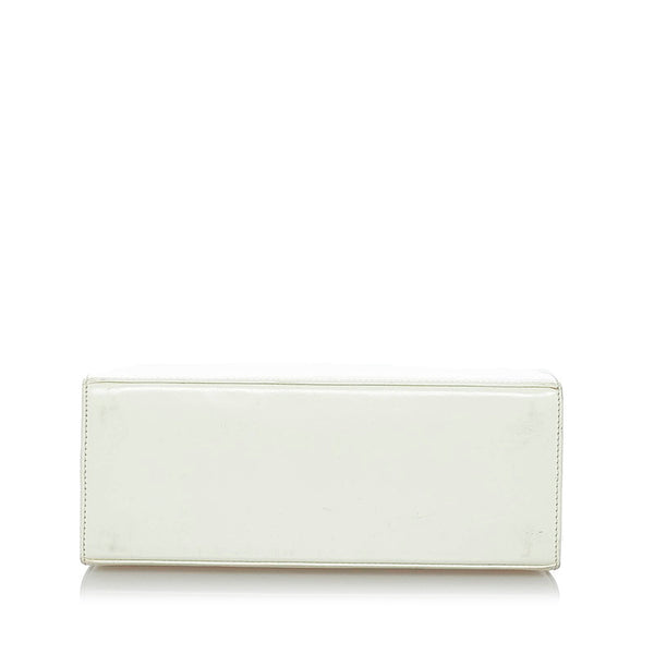 サルヴァトーレフェラガモ バイカラー 斜め掛け ショルダーバッグ ホワイト ブラック レザー レディース Salvatore Ferragamo 【中古】