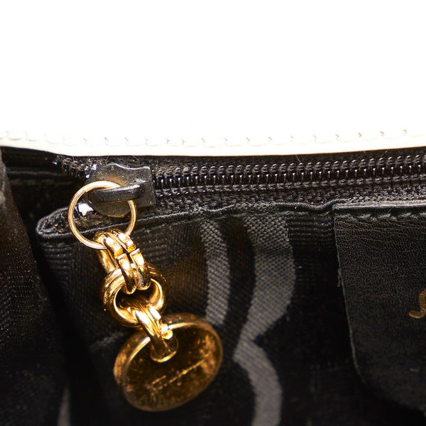 サルヴァトーレフェラガモ バイカラー 斜め掛け ショルダーバッグ ホワイト ブラック レザー レディース Salvatore Ferragamo 【中古】