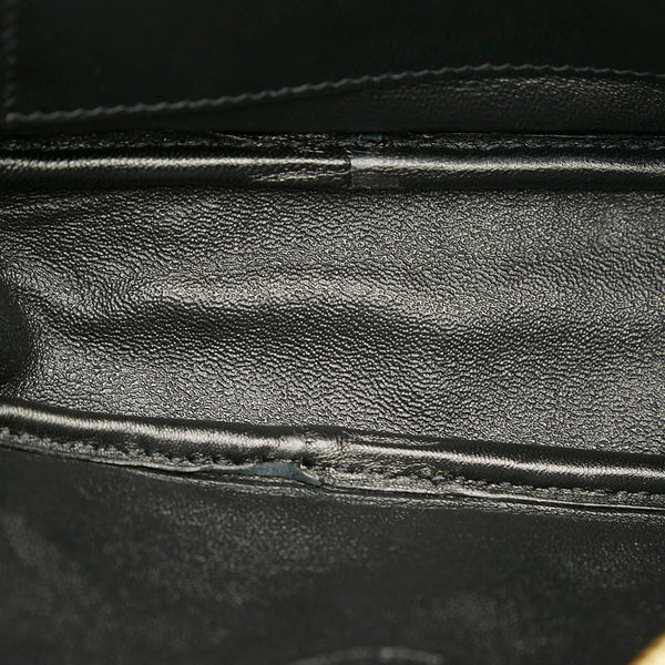 サンローラン ドット 水玉 斜め掛け チェーン ショルダーバッグ  612563 ブラック PVC レザー レディース SAINT LAURENT 【中古】