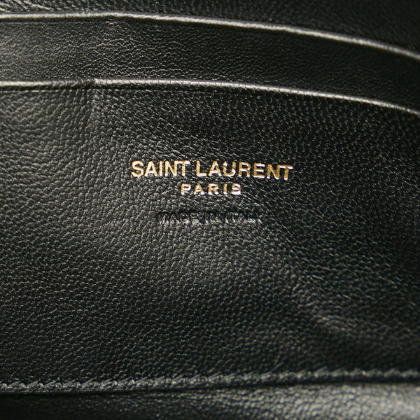 サンローラン ドット 水玉 斜め掛け チェーン ショルダーバッグ  612563 ブラック PVC レザー レディース SAINT LAURENT 【中古】