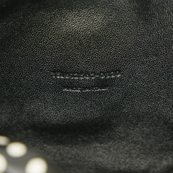 サンローラン ドット 水玉 斜め掛け チェーン ショルダーバッグ  612563 ブラック PVC レザー レディース SAINT LAURENT 【中古】